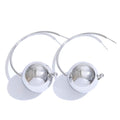 Silver Statement Orb Hoop Earrings, on white background