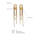 Asymmetrical Chain Tassel Earrings, dimension chart