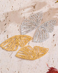 Gold and Silver Butterfly Wing Statement Earrings, on display 4