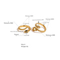 Bypass Adjustable Snake Ring, dimension chart