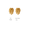 Gold Cascading Ball Chain Drop Earrings, domension chart