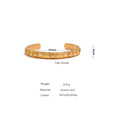 Gold Celestial Open Bangle - bracelet, dimension chart