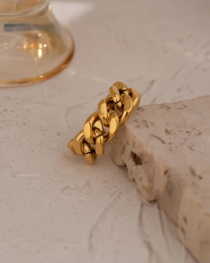 Gold Chain Link Adjustable Ring, on display 1