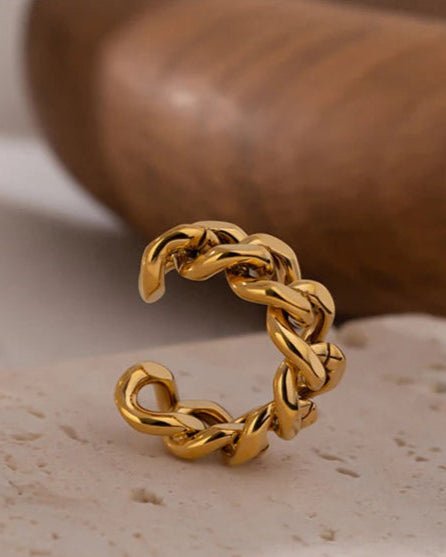 Gold Chain Link Adjustable Ring, on display 2