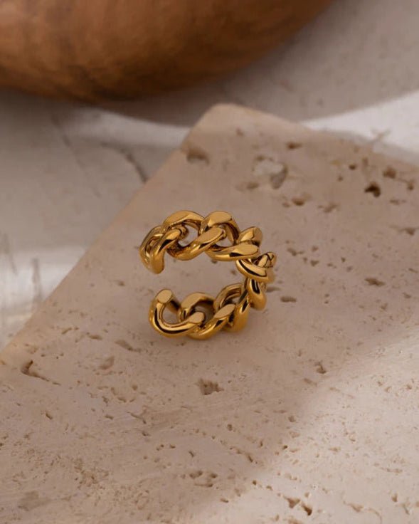 Gold Chain Link Adjustable Ring, on display 5