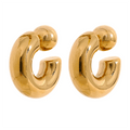 Gold Chunky Hoop Statement Earrings, on white background