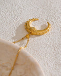 Gold Crescent Moon Pendant Necklace, on display 5