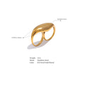 Gold Dome Statement Double Ring, dimension chart