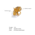 Flower Motif Statement Ring, dimension chart