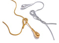 Gold and Silver Lariat Teardrop Rope Necklace, on white background 1